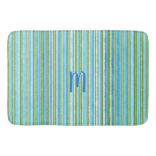 Blauwgroen, blauw, groen, en Wit Patroon van de St Badmat (Voorkant)