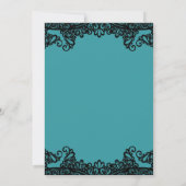 Blauwgroen blauw groen en zwart, elegant huwelijk kaart (Achterkant)