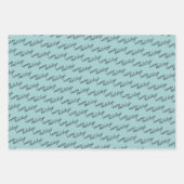 Blauwgroen blauw groen flesje en deer art pattern inpakpapier vel (Voorkant 3)