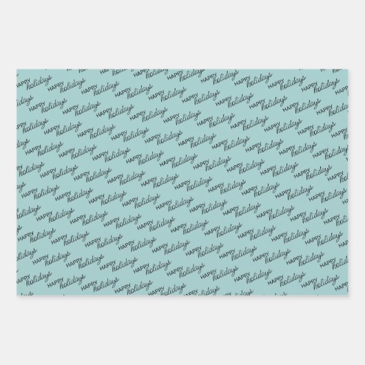 Blauwgroen blauw groen flesje en deer art pattern inpakpapier vel (Voorkant 3)