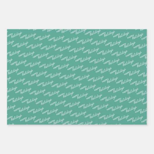 Blauwgroen blauw groen flesje en deer art pattern inpakpapier vel (Voorkant 3)