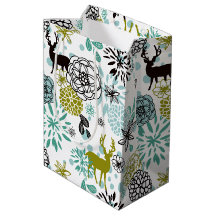 Blauwgroen blauw groen flesje en deer art pattern