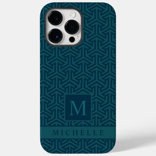 Blauwgroen Blauw Groen Geometrisch Case-Mate iPhone Case (Achterkant)