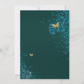 Blauwgroen blauw groen goudblauw, vlinder Quincean Kaart (Achterkant)