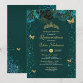 Blauwgroen blauw groen goudblauw, vlinder Quincean Kaart (Voorkant / Achterkant)