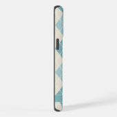 Blauwgroen Blauw Groen Grijs Argyle Pattern iPhone Hoesje (Rechterkant)