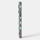  Blauwgroen Blauw Groen Grijs Bruin Argyle iPhone Hoesje (Linkerkant)