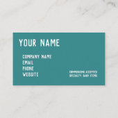 Blauwgroen Blauw Groen haakje Visitekaartje (Achterkant)