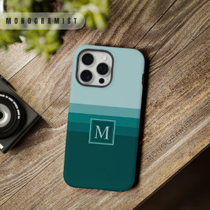  Blauwgroen blauw groen kleurenblok iPhone 15 Pro Max Case