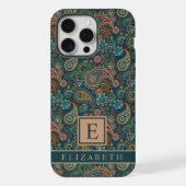 Blauwgroen Blauw Groen Paisley Patroon iPhone Hoesje (Achterkant)