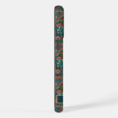 Blauwgroen Blauw Groen Paisley Patroon iPhone Hoesje (Rechterkant)
