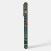 Blauwgroen Blauw Groen Paisley Patroon iPhone Hoesje (Linkerkant)