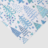 Blauwgroen blauw groen patroon voor kerstbomen tissuepapier (Detail)