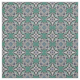Blauwgroen Blauw Groen Retro Chic Nouveau Deco Pat Stof