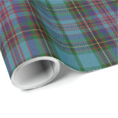 Blauwgroen Blauw Groen Rood Tartan Pset Cadeaupapier (Rol Hoek)