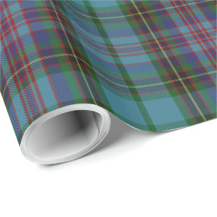 Blauwgroen Blauw Groen Rood Tartan Pset Cadeaupapier