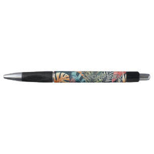 Blauwgroen Blauw Groen Roze Sinaasappel Bladeren K Pen
