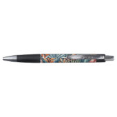 Blauwgroen Blauw Groen Roze Sinaasappel Bladeren K Pen (Achterkant)