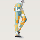 Blauwgroen Blauw Groen Sinaasappel Mideeuwse cirke Leggings (Rechts)