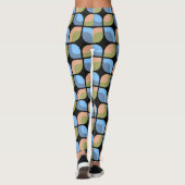 Blauwgroen Blauw Groen Sinaasappel Mideeuwse cirke Leggings (Achterkant)
