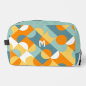 Blauwgroen Blauw Groen Sinaasappel Mideeuwse cirke Toilettasje (Voorkant)