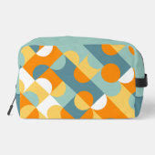 Blauwgroen Blauw Groen Sinaasappel Mideeuwse cirke Toilettasje (Achterkant)