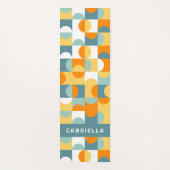 Blauwgroen Blauw Groen Sinaasappel Mideeuwse cirke Yogamat (Voorkant)