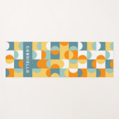 Blauwgroen Blauw Groen Sinaasappel Mideeuwse cirke Yogamat (Voorkant (horizontaal))