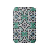 Blauwgroen Blauw Groen Turquoise Etnische Kunst M Badmat (Voorkant Verticaal)