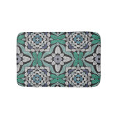 Blauwgroen Blauw Groen Turquoise Etnische Kunst M Badmat (Voorkant)