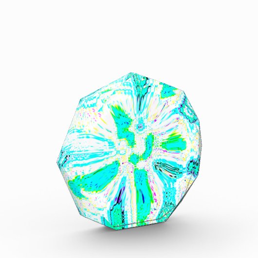 Blauwgroen Blauw Groen Wave Bubble Abstract Kleurr Fotoblokken (Links)