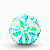 Blauwgroen Blauw Groen Wave Bubble Abstract Kleurr Fotoblokken (Voorkant)