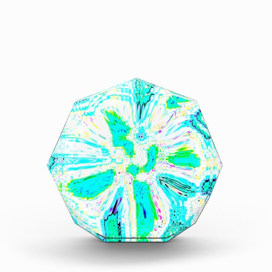 Blauwgroen Blauw Groen Wave Bubble Abstract Kleurr Fotoblokken (Voorkant)