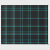Blauwgroen Blauw Groen Zwart Tartan Plaid Cadeaupapier (Vlak)