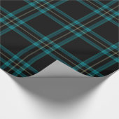 Blauwgroen Blauw Groen Zwart Tartan Plaid Cadeaupapier (Hoek)