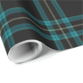 Blauwgroen Blauw Groen Zwart Tartan Plaid Cadeaupapier (Rol Hoek)