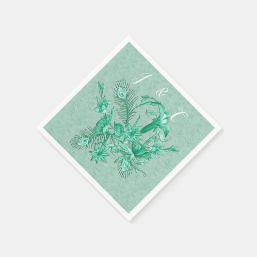 Blauwgroen Blauw - Groene getextureerde achtergron Servet (Hoek)