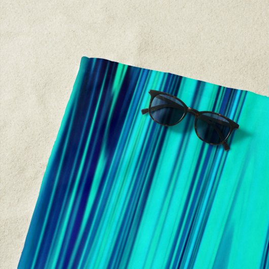 Blauwgroen Blauw Groene Oceaangolf Abstracte Monog Strandlaken (In situ)