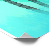 Blauwgroen Blauw Groene Strand Bomen Water Abstrac Poster (Hoek)