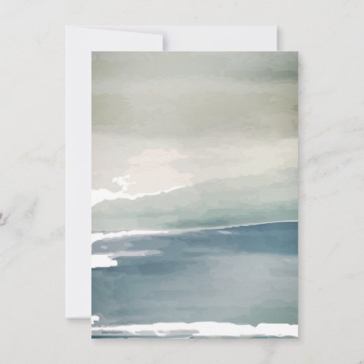 Blauwgroen blauw-groene Waterverf repetitie Kaart (Achterkant)