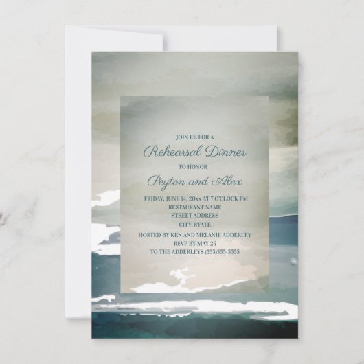 Blauwgroen blauw-groene Waterverf repetitie Kaart (Voorkant)