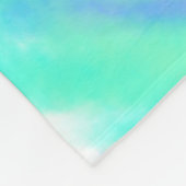 Blauwgroen blauw groenWaterverf lijnen Voeg uw mon Fleece Deken (Hoek)