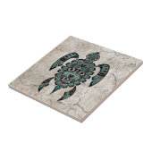 Blauwgroen blauw-Haida-Zee Tegeltje (Zijkant)