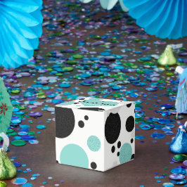 Blauwgroen Blauw Hart Polka Dot Vrijgezellenfeest  Bedankdoosjes