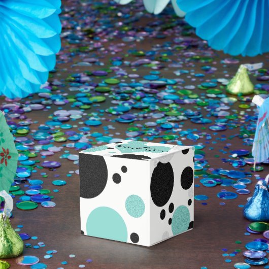Blauwgroen Blauw Hart Polka Dot Vrijgezellenfeest Bedankdoosjes (Feest)