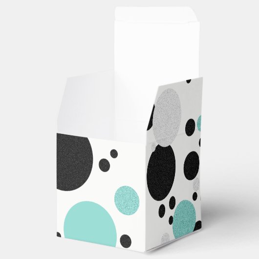 Blauwgroen Blauw Hart Polka Dot Vrijgezellenfeest Bedankdoosjes (Geopend)