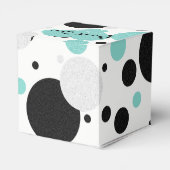 Blauwgroen Blauw Hart Polka Dot Vrijgezellenfeest Bedankdoosjes (Achterkant)