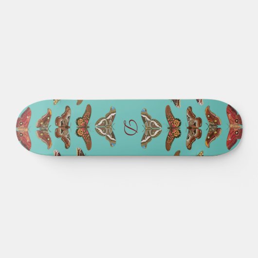 Blauwgroen blauw  karton Monogram skateboard (Horizontaal)