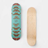 Blauwgroen blauw  karton Monogram skateboard (Voorkant)