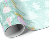 Blauwgroen blauw kerstboombladerpapier cadeaupapier (Rol Hoek)